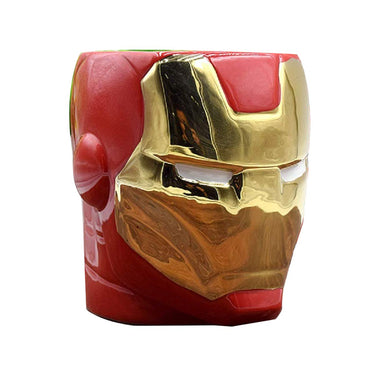 3D Ceramic Coffee Mug, Iron Man Coffee Mug (Red & Silver, 500 ml)