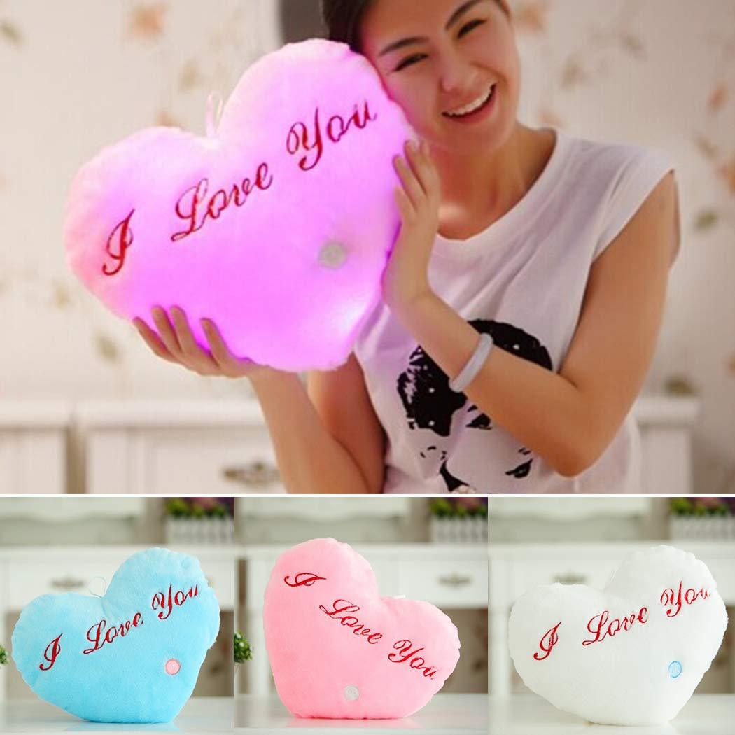 Heart Shape Cute Plush Pillow Sofa Pillow with Light