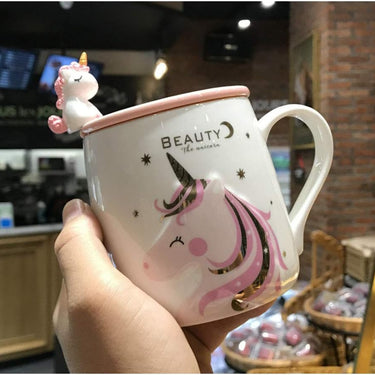 Unicorn Coffee Mug Ceramic Tea Cup with Lovely Unicorn Spoon
