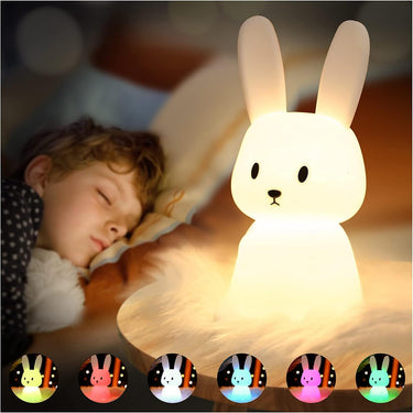 Cute Bunny Silicone Portable Night Light Touch to Control