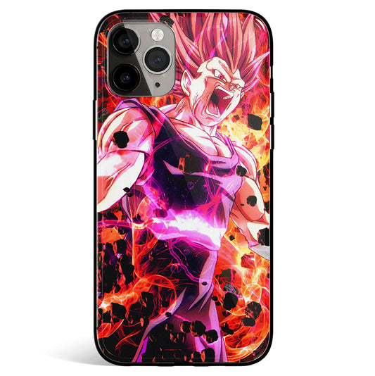 Dragon Ball Vegeta Ultra Ego Tempered Glass Soft Silicone iPhone Case