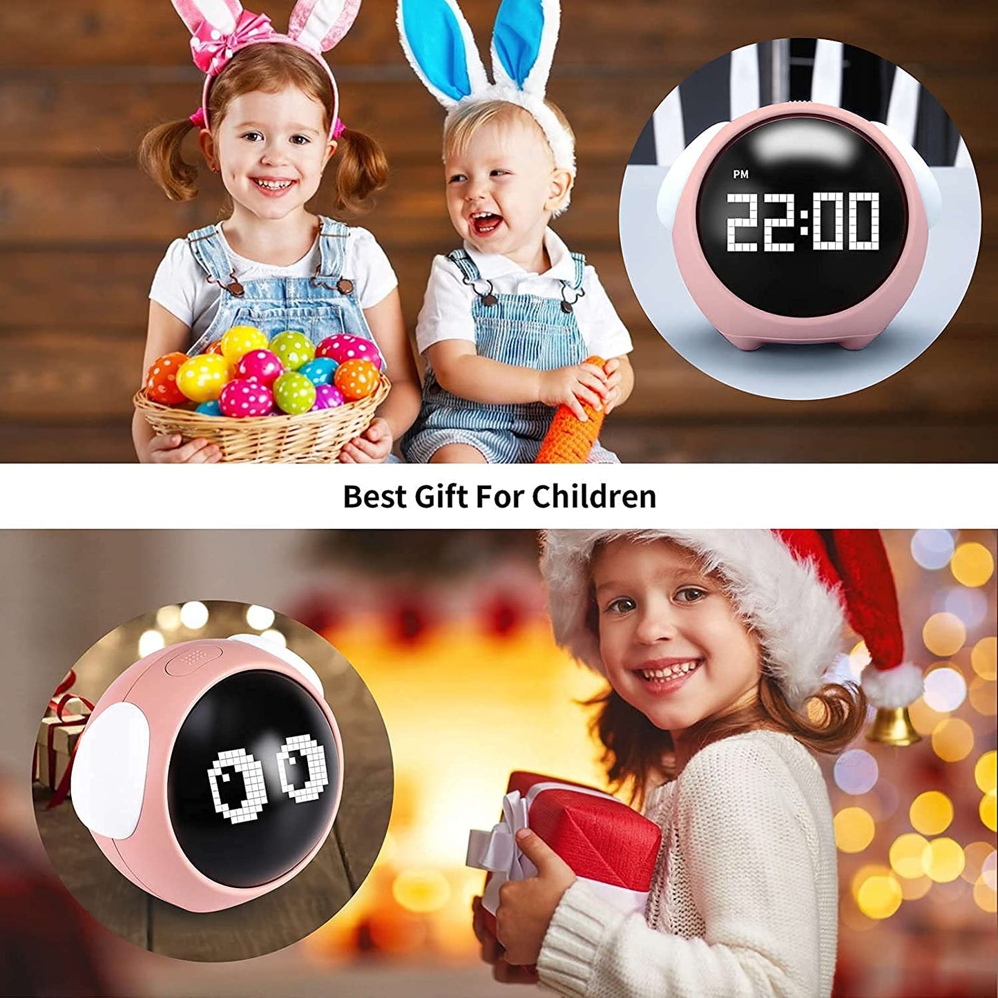 Emoji Alarm Clock Night Light Lamp Dual Alarm Setting Digital Clock