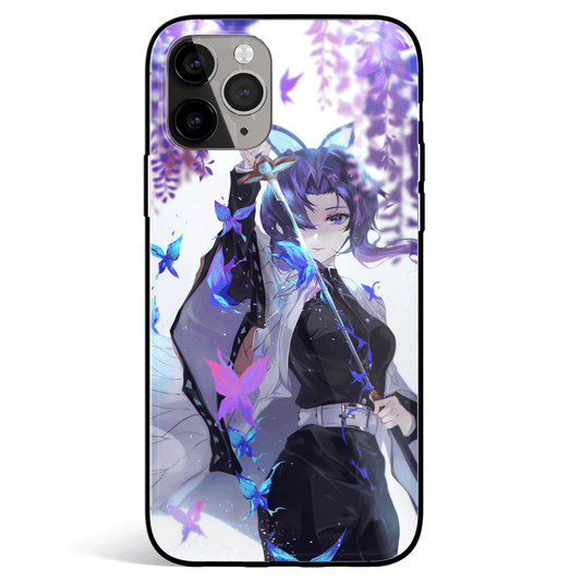 Demon Slayer Insect Hashira Shinobu Kocho Tempered Glass Soft Silicone iPhone Case