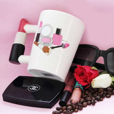 Coffee Mug Lipstick Handle Printed Ceramic Mug