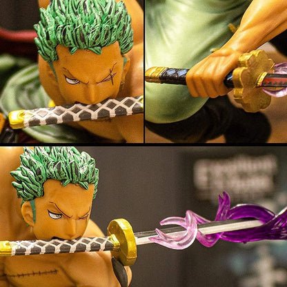 One Piece Anime Zoro Action Figure 19 cm (Two Heads)