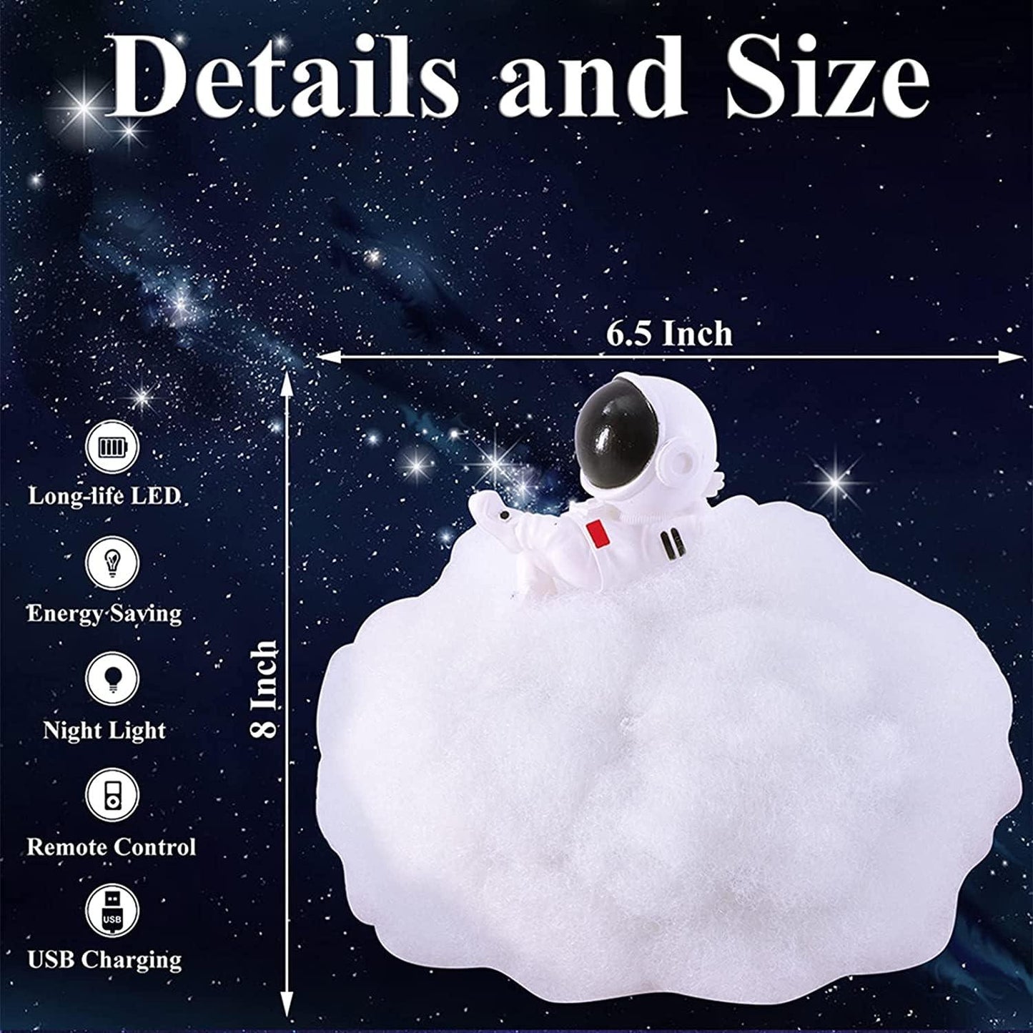 3D Cloud Astronaut Night Light