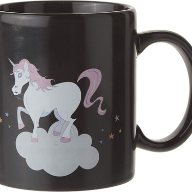 50 Fifty 10.5 x 10.5 x 10.5 cm Ceramic Unicorn Heat Color-Change Mug, Black