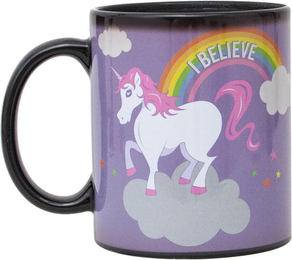 50 Fifty 10.5 x 10.5 x 10.5 cm Ceramic Unicorn Heat Color-Change Mug, Black