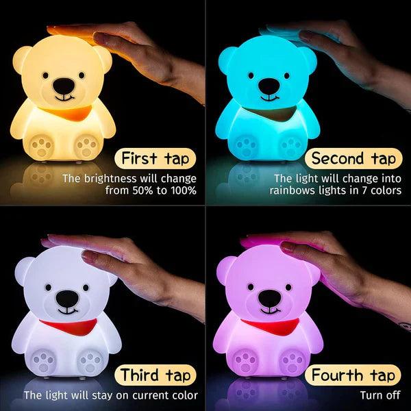 Bear Night Light for Kids,16 Colour Changing Baby Night Light