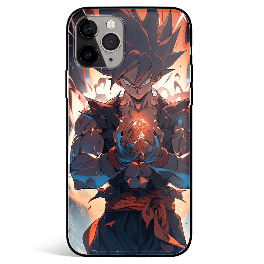 Dragon Ball Kakarot Son Goku Tempered Glass Soft Silicone iPhone Case