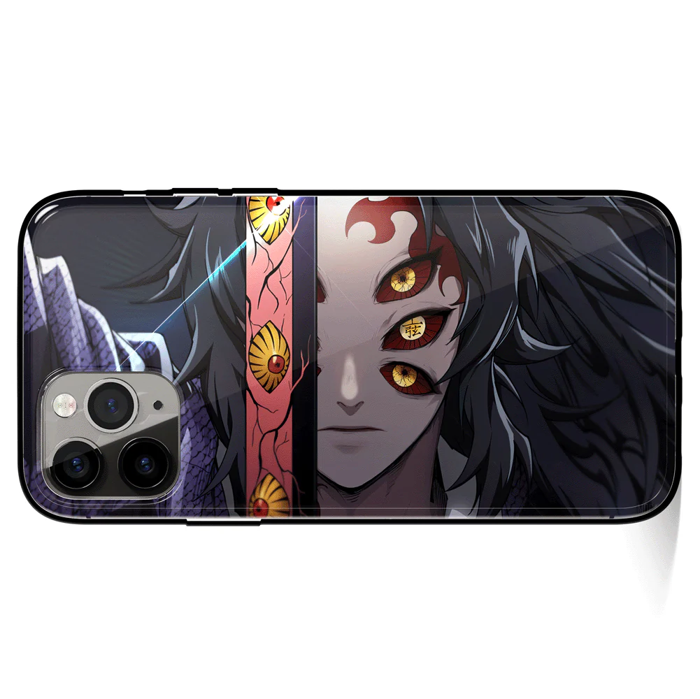 Demon Slayer Kokushibo Sword Tempered Glass Soft Silicone iPhone Case