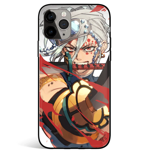 Demon Slayer Tengen Uzui Tempered Glass Soft Silicone iPhone Case