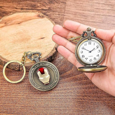 Iron-man Pocket Watch Metal Keychain