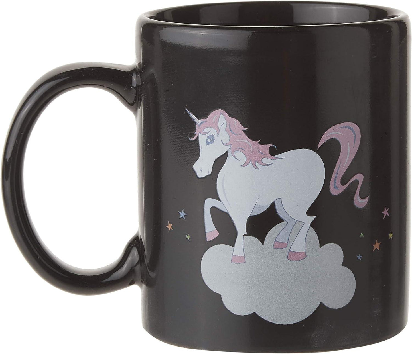 50 Fifty 10.5 x 10.5 x 10.5 cm Ceramic Unicorn Heat Color-Change Mug, Black