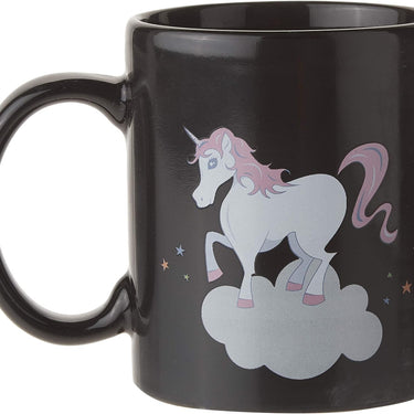 50 Fifty 10.5 x 10.5 x 10.5 cm Ceramic Unicorn Heat Color-Change Mug, Black
