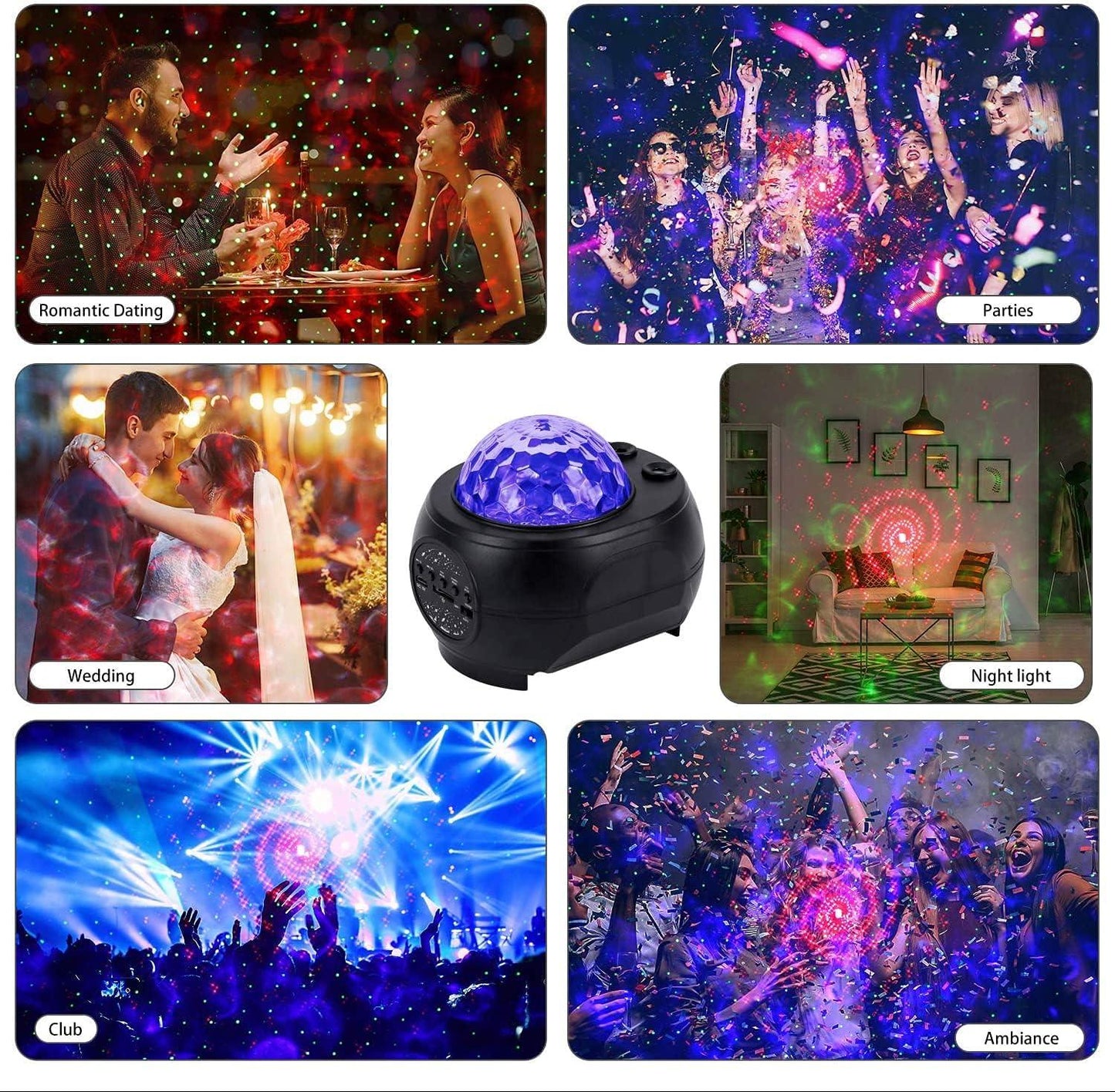 Star Projector Night Light Remote Control Ocean Wave Projector