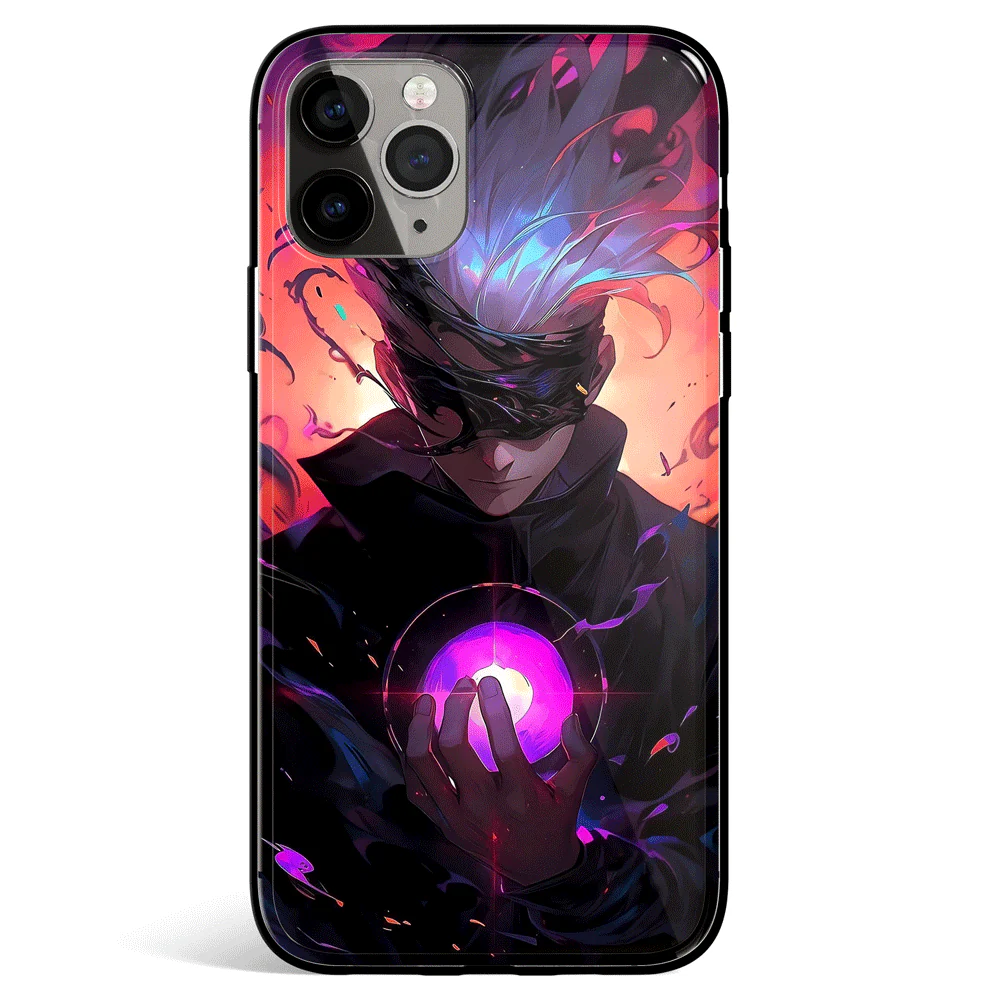 Jujutsu Kaisen Gojo Fanart 2 Tempered Glass Soft Silicone iPhone Case