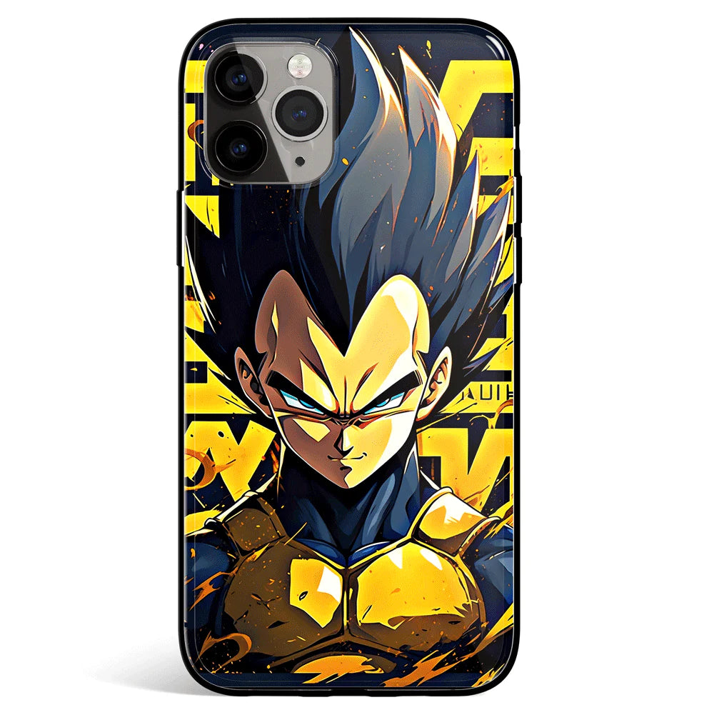 Dragon Ball Vegeta Original Form Tempered Glass Soft Silicone iPhone Case