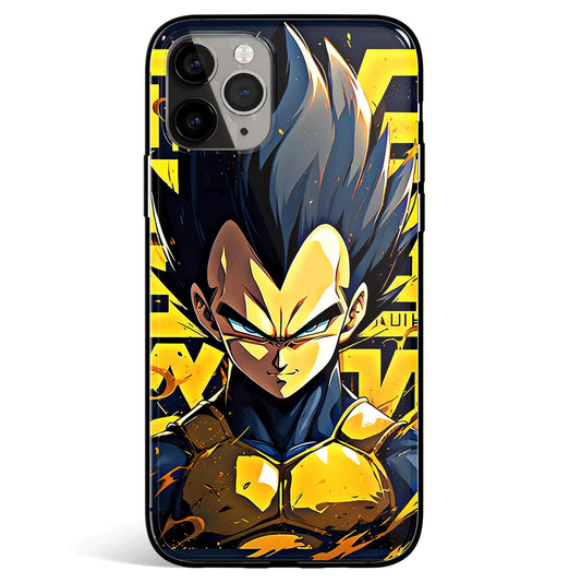 Dragon Ball Vegeta Original Form Tempered Glass Soft Silicone iPhone Case