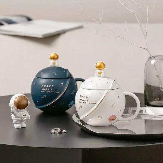 Astronaut Spacewalk Galaxy Mugs with Lid