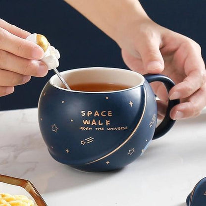 Astronaut Spacewalk Galaxy Mugs with Lid