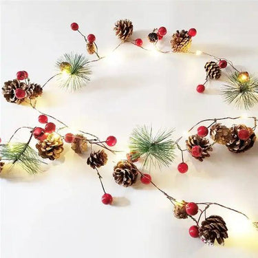 Christmas Lights with pinecone string