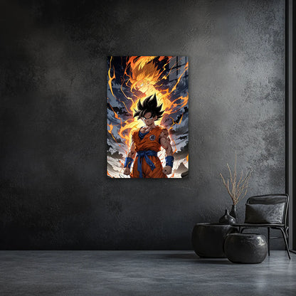 "Son Goku – Saiyan Spirit Unleashed | Metal Print Poster"