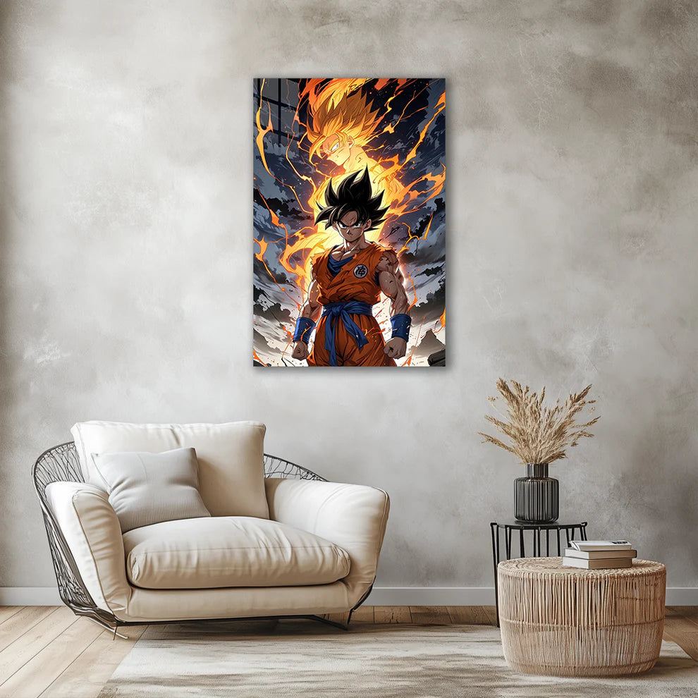 "Son Goku – Saiyan Spirit Unleashed | Metal Print Poster"