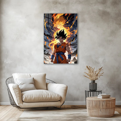 "Son Goku – Saiyan Spirit Unleashed | Metal Print Poster"