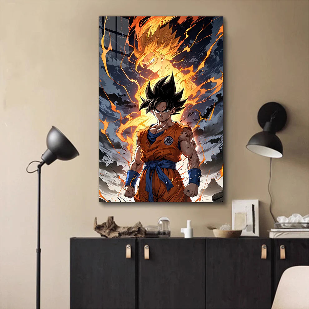 "Son Goku – Saiyan Spirit Unleashed | Metal Print Poster"
