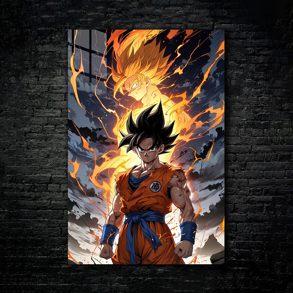 "Son Goku – Saiyan Spirit Unleashed | Metal Print Poster"