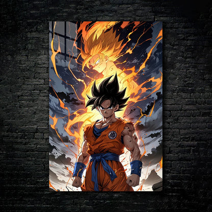 "Son Goku – Saiyan Spirit Unleashed | Metal Print Poster"