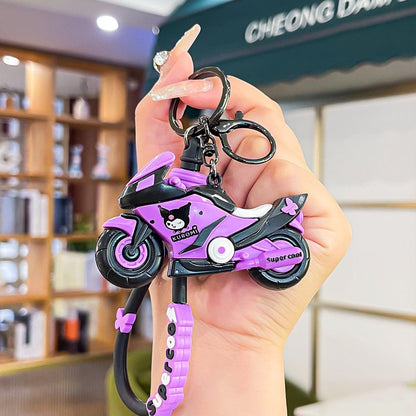 Cute Kuromi Bike 3D Keychain (12pcs Packet)