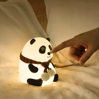 Led Cute Cartoon Silicone Panda Lamp Touch Sensor