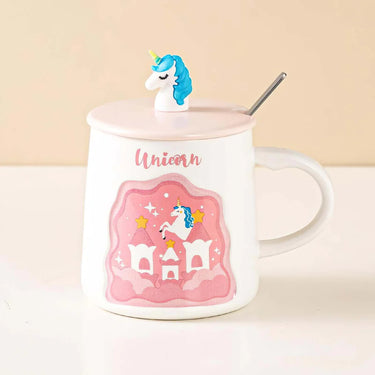 Ceramic Coffee Mug Unicorn Mug with 3D Unicorn lid & Spoon