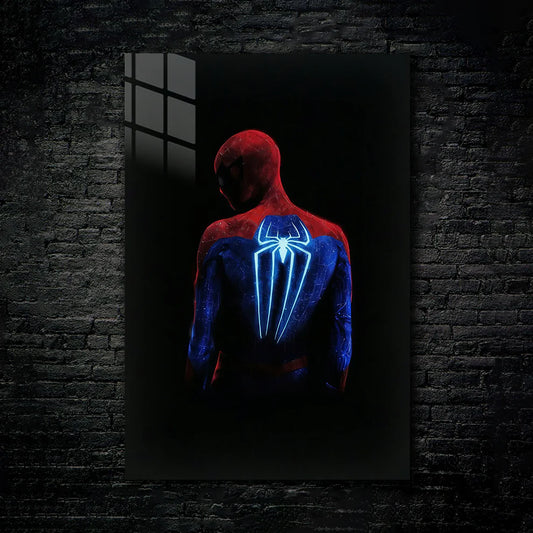 Spider-Man: Shadow Glow Edition – Neon Back Emblem Metal Print