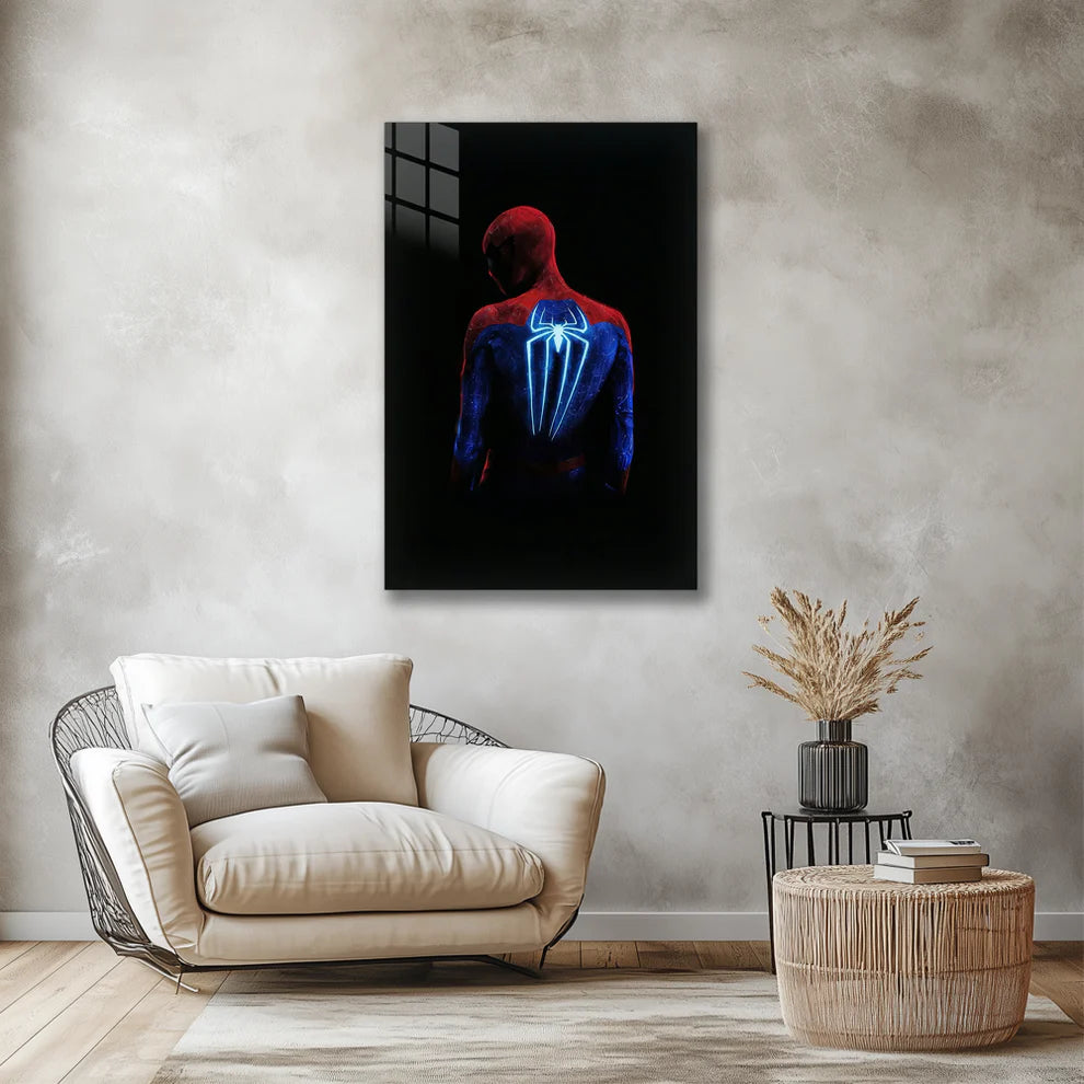 Spider-Man: Shadow Glow Edition – Neon Back Emblem Metal Print