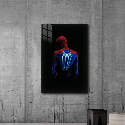 Spider-Man: Shadow Glow Edition – Neon Back Emblem Metal Print