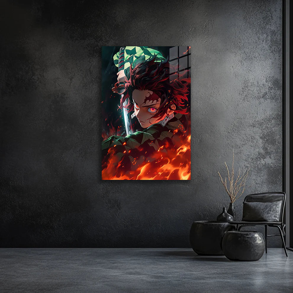 Tanjiro Kamado – Flame of Resolve Metal Print Poster