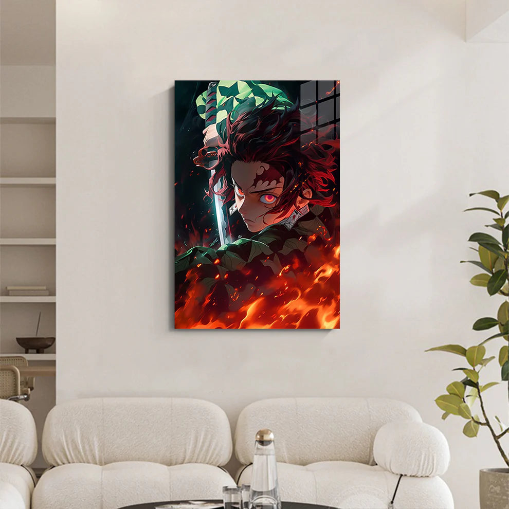 Tanjiro Kamado – Flame of Resolve Metal Print Poster
