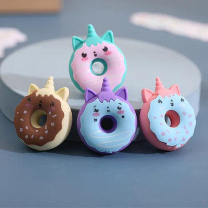 Unicorn Donut Eraser - Set of 4