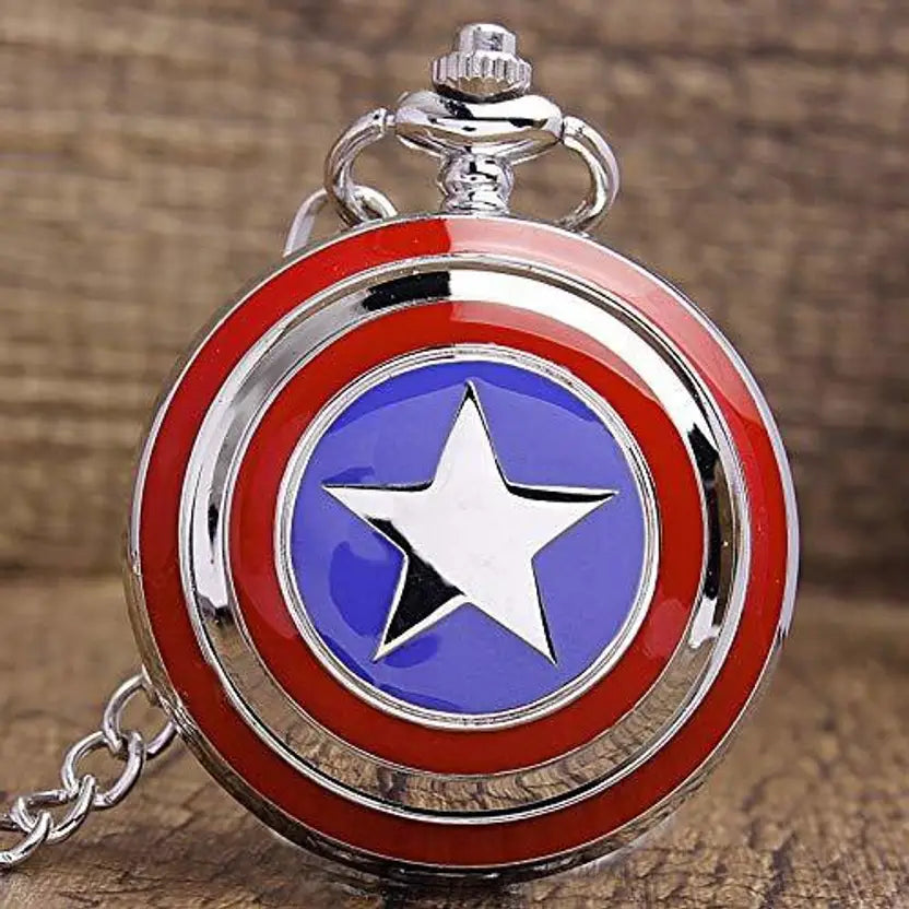 Captain America Pocket Watch Keychain