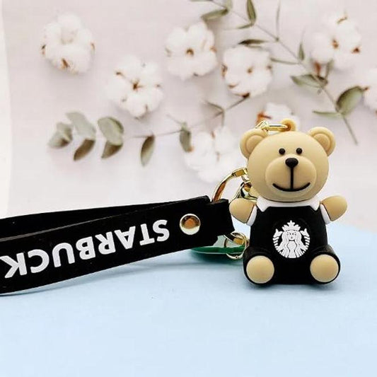 Starbucks Black Teddy 3D Keychain (12 Pieces in Packet)