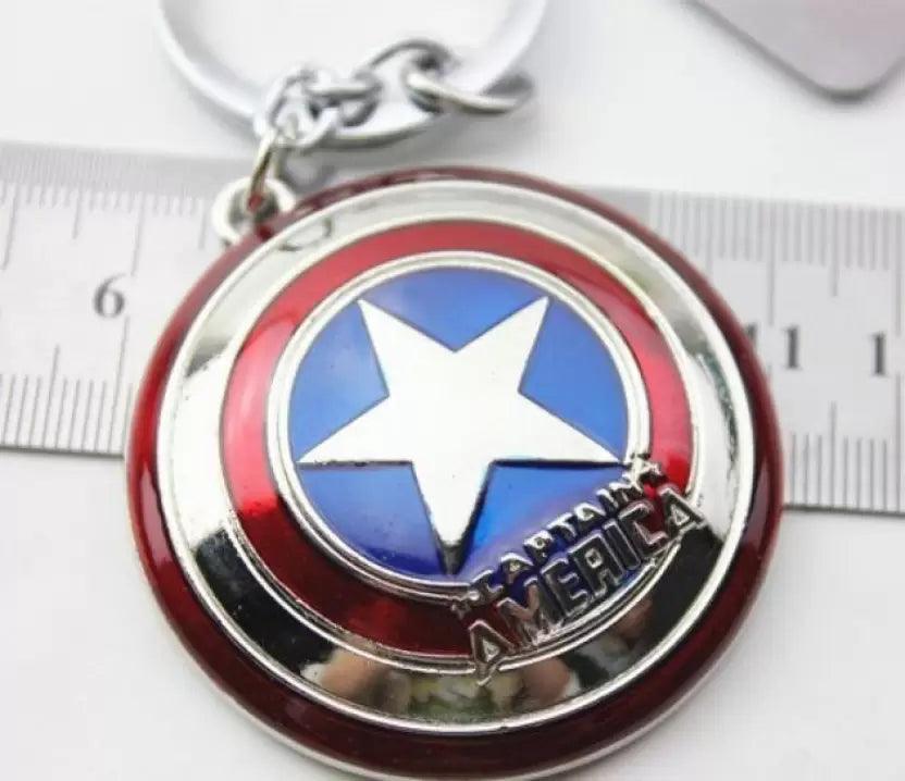 Captain America Spinning Metal keychain Silver