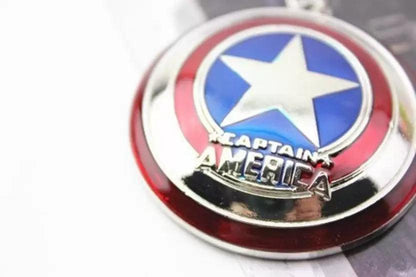 Captain America Spinning Metal keychain Silver