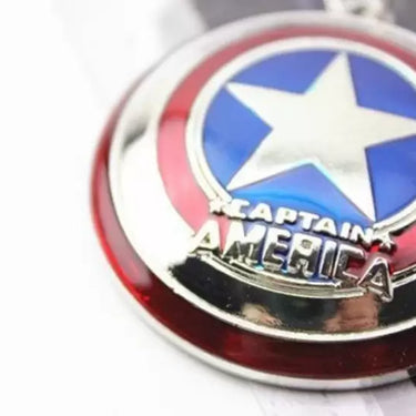 Captain America Spinning Metal keychain Silver