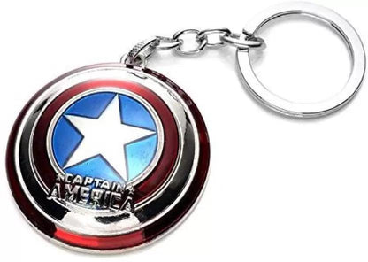 Captain America Spinning Metal keychain Silver