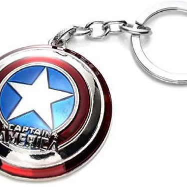 Captain America Spinning Metal keychain Silver