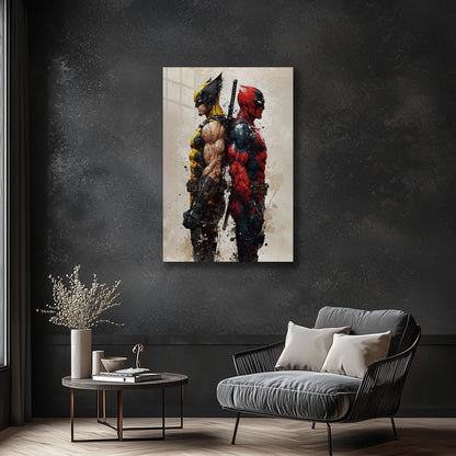 Wolverine & Deadpool: Back-to-Back Legends – Grunge Style Metal Print