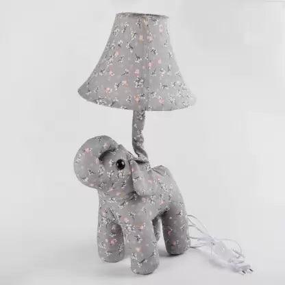 Elephant Table Lamp with Soft Toy for Living Room Table Lamp  (54 cm, Grey)